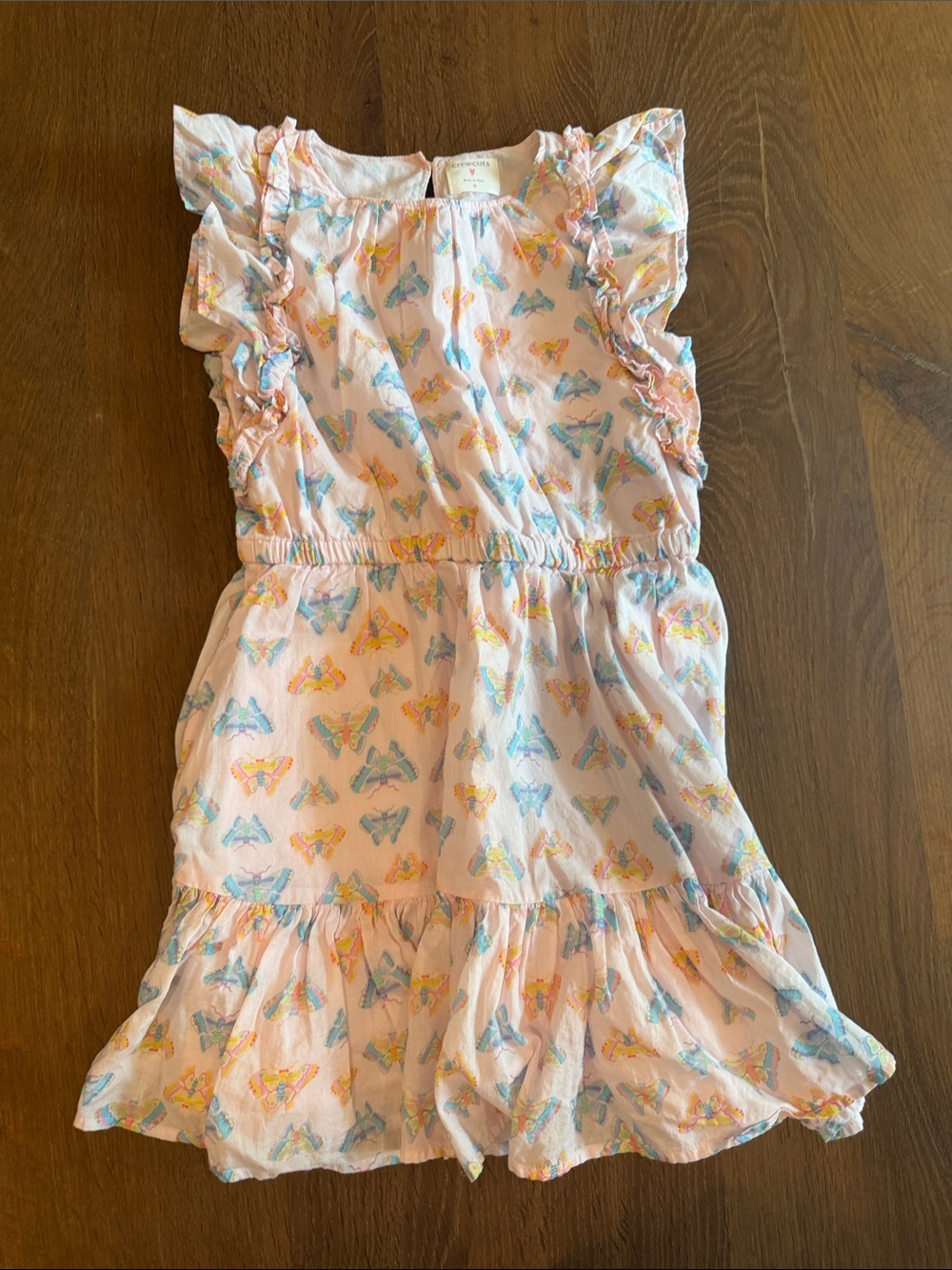 Jcrew Crewcuts Girls Pink Butterfly Ruffle Dress
